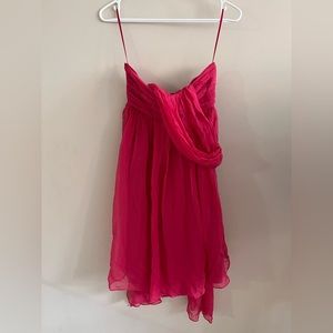 XS Zara hot pink tie dress
